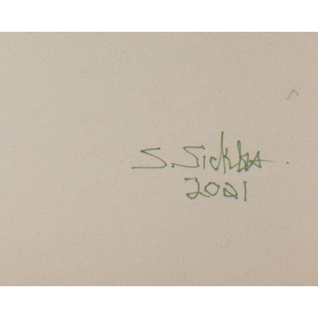 Yellow 2021 Signed “Jaune” Acrylic on Canvas Abstract Painting by Artist Steven Sickles For Sale - Image 8 of 10