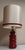 German Red Ceramic Table Lamp with Cream Fabric Shade, 1970s For Sale - Image 6 of 7
