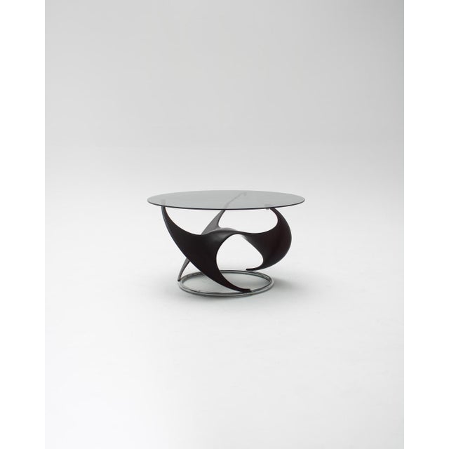 Propeller Coffee Table in Glass and Wood by Knut Hesterberg for Ronald Schmidt, Germany, 1967 For Sale - Image 4 of 6