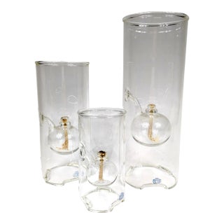 20th Century Set of 3 Wolfard Oil Lamps by Linda Wolfard For Sale