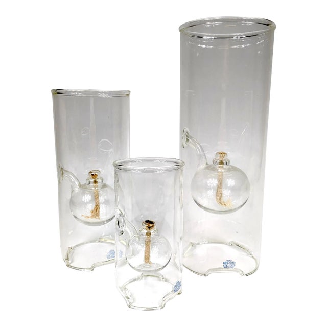 20th Century Set of 3 Wolfard Oil Lamps by Linda Wolfard For Sale