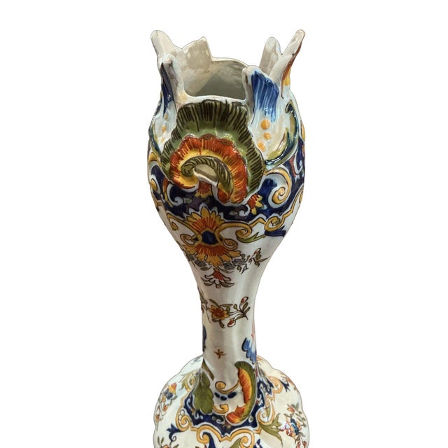 Ceramic Antique Rouen, France Vase For Sale - Image 7 of 8