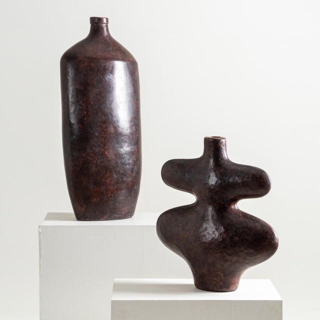 Whisper Vase, Brown Handmade Object Sculpture For Sale - Image 4 of 7