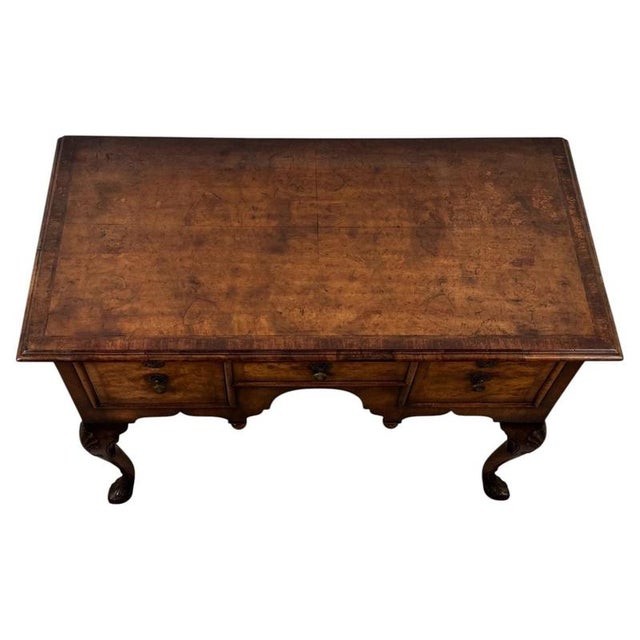 20th Century Figured Burr Walnut Writing Table For Sale - Image 4 of 12