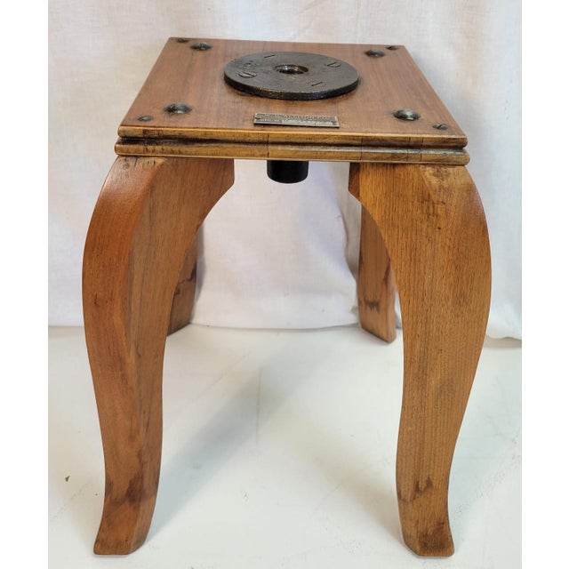 Antique 19th Century Biedermeier Adjustable European Wood Piano Stool For Sale - Image 10 of 11