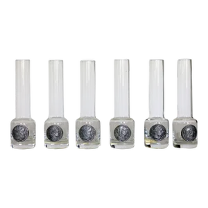 Mid 20th Century German Shot Glasses With Pewter Emblem- Set of 6