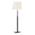 Ray Booth for Visual Comfort Signature Cadmus Medium Adjustable Floor Lamp in Warm Iron with Linen Shade For Sale