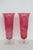 Pink Flash Optic Glass Footed Vases Pair of 2 Mid Century Modern Style 5078b For Sale - Image 13 of 13