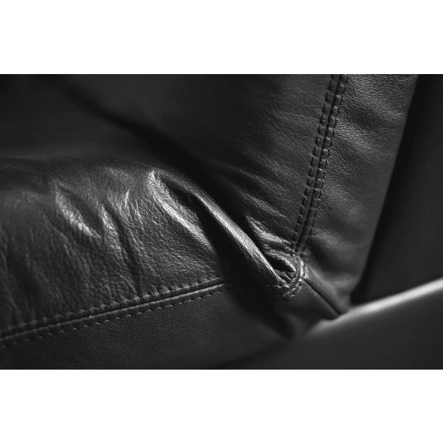 Minimalist German Leather & Chrome Modular Sofa from Klöber, 1980s, Set of 4 For Sale - Image 14 of 18