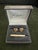 Christian Dior Rare Vintage Christian Dior Gold Plate Cufflinks Circa 1990 In Original Case For Sale - Image 4 of 18