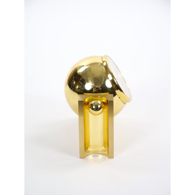 Mid-Century Modern Tiffany & Co. Gilt Bronze Rectangular Desk Clock/ Adjustable Tilting Mechanism For Sale - Image 3 of 9