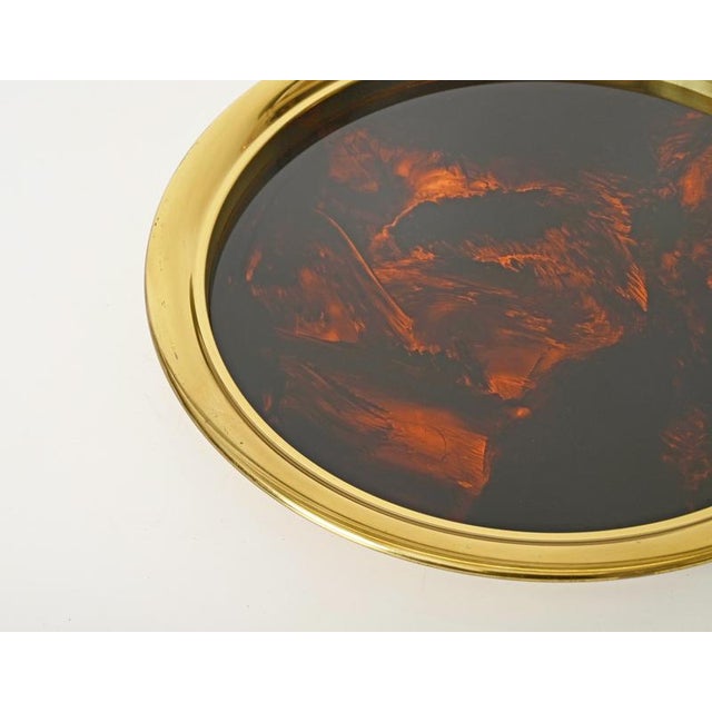 Round Serving Tray in Tortoiseshell Effect from Christian Dior, 1970s For Sale - Image 10 of 12