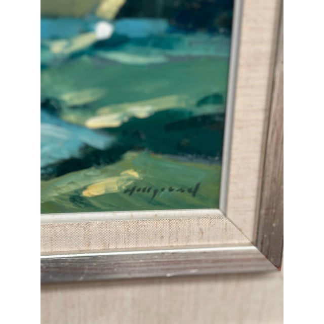 Bengt Hillgrund, Farm by the Lake, 1950s, Oil Painting on Canvas, Framed For Sale - Image 5 of 18