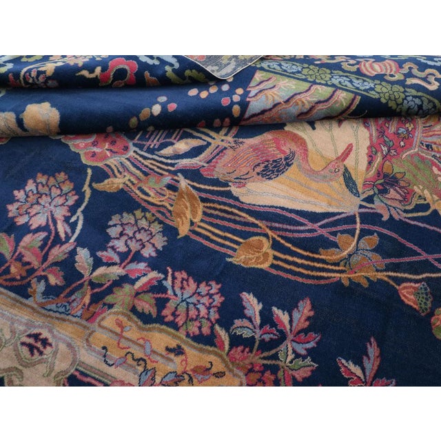 Navy Blue Galerie Shabab Collection Mid-20th Century Chinese Peking Inspired English Axminster Room Size Carpet For Sale - Image 8 of 8