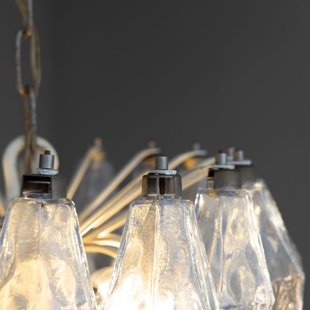 1960s Polyhedral Blue Glass Pendant Lamp from Venini, 1960s For Sale - Image 5 of 9