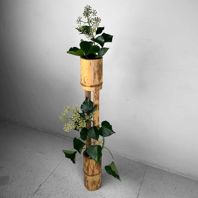 Mid-Century Bamboo Ikebana Ni-Ju-Giri Vase, Japan, 1950s