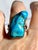 Sky Blue Dramatic Freeform Arizona Blue Turquoise Statement Ring, Vintage Estate Southwestern Sterling Silver, Size 5.75 For Sale - Image 8 of 9