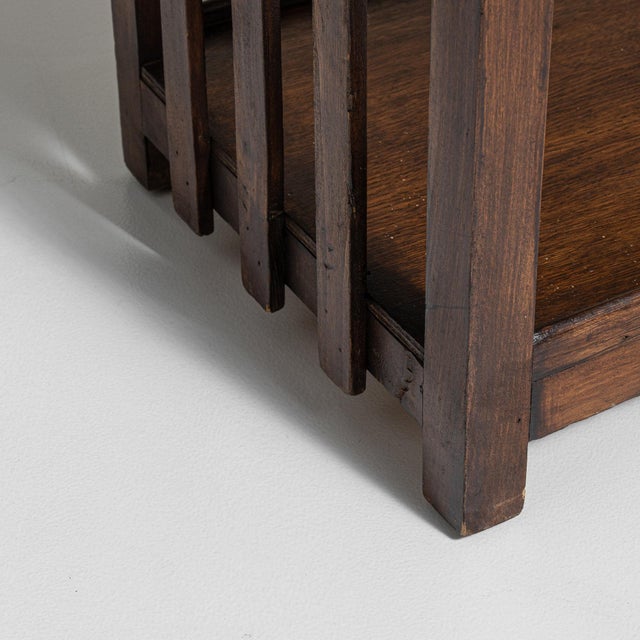 Brown 1920-1929 France Rich Walnut Brown Open Walnut Étagère For Sale - Image 8 of 11