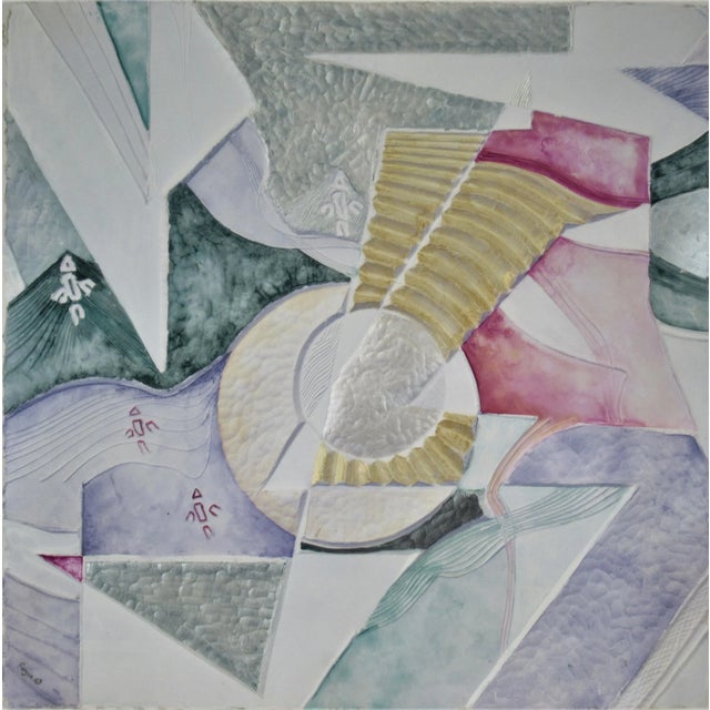 This artwork "Modular Oval #2" c.1990 is a cast paper bas relief by noted American artist Richard Benjamin Royce, born...