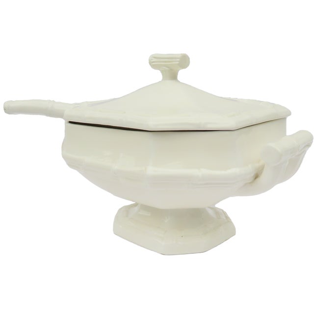 Chinoiserie Vintage Chinoiserie Faux Bamboo Soup Tureen For Sale - Image 3 of 9