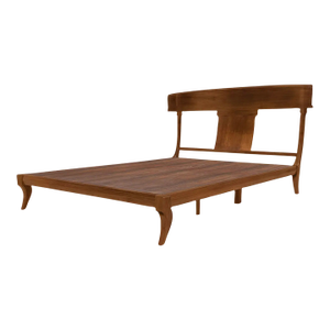 Mid Century Modern Klismos Style Walnut Queen Bedframe