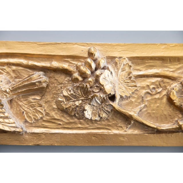 Mid-Century Italian Giltwood Carved Birds Grapevine Wall Plaque Architectural Element For Sale - Image 4 of 9