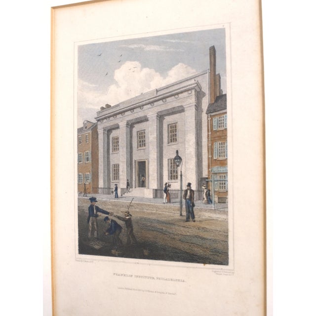 1900 - 1909 Vintage Pair Philadelphia Colored Engraving Inc Franklin Institute For Sale - Image 5 of 12