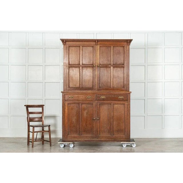 1900 - 1909 English Oak Housekeeper's Cabinet, 1900s For Sale - Image 5 of 13