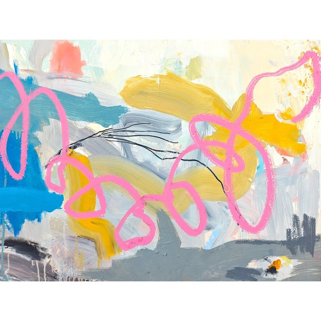 Benji Stiles "Party Down Productions" Contemporary Colorful Abstract Expressionist Painting, 2021 For Sale In Houston - Image 6 of 11