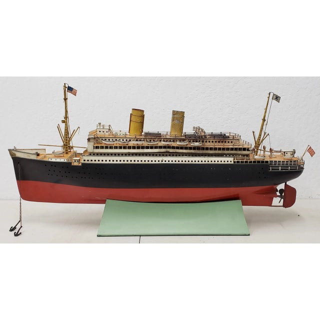 Antique Marklin Ocean Liner With American Flags & Lifeboats C.1900 For Sale - Image 13 of 13