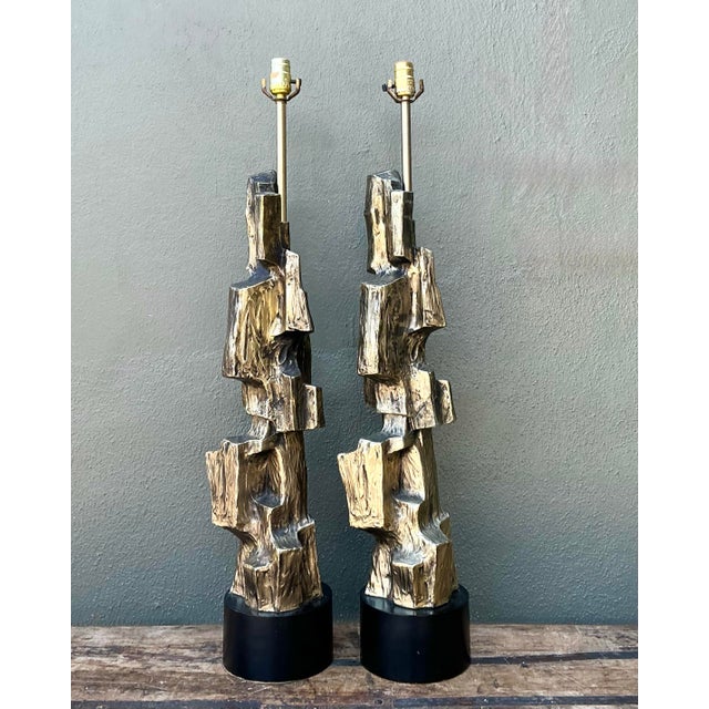 Vintage Brutalist Richard Barr for Laurel Lamps - Pair For Sale - Image 12 of 12