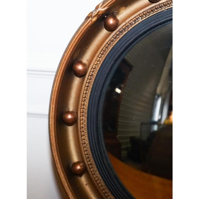 Antique Convex Gilt Wood Butler's Wall Mirror, 1920s For Sale - Image 4 of 12
