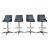 Set of 4 ChromCraft Swivel Bar Stools For Sale