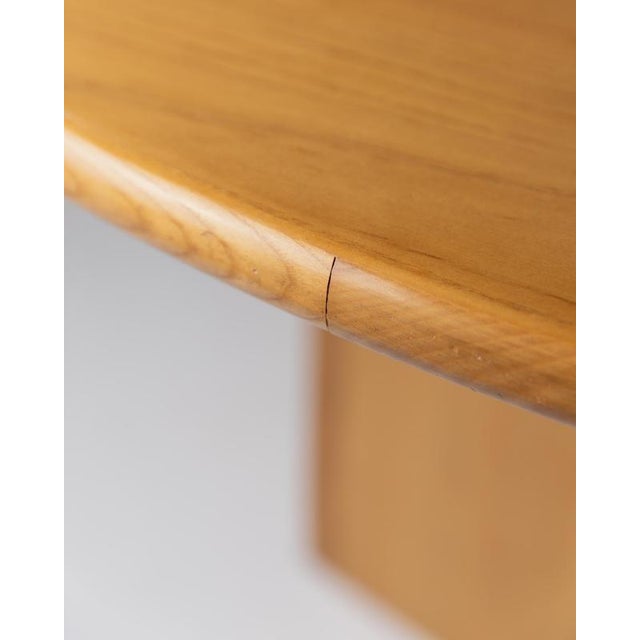 Large Vintage Italian Round Wooden Table, 1980s For Sale - Image 6 of 18