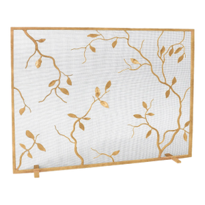 Brilliant Gold Lennox Fireplace Screen Glass