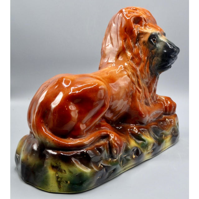 19th-Century English Staffordshire Lion Statue For Sale - Image 10 of 13
