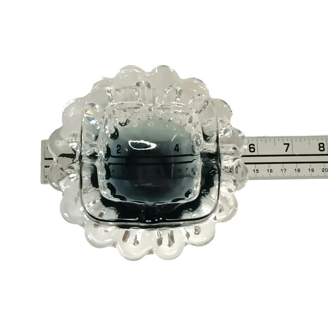 Early 21st Century Smoked Glass Squsre Ashtray With Scallops Bubbles UniqueTrinket Dish Catchall For Sale - Image 5 of 12