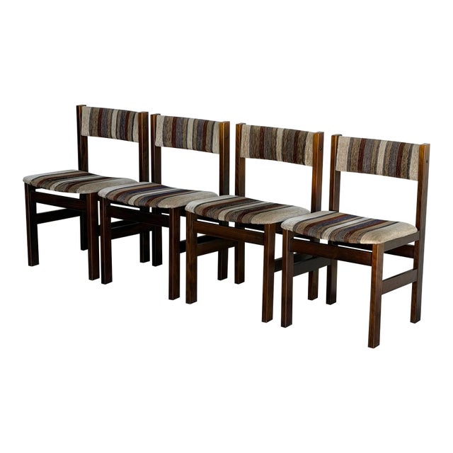 Set of 4 Danish Mid Century Modern Dining Chairs Vintage Scandinavian Wood Chairs For Sale