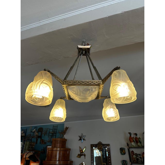 Art Deco Chandelier, 1930s For Sale - Image 9 of 14