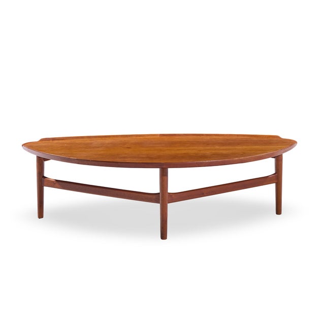 Wood Finn Juhl for Baker Model 521 Mid Century Danish Teak Coffee Table For Sale - Image 7 of 9