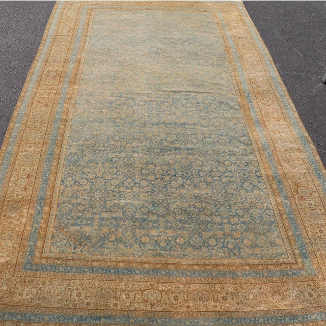 Early 20th Century Antique Indian Agra Rug With Intricate Allover Floral Design in Blue 6'9 X 14'0 For Sale - Image 5 of 12