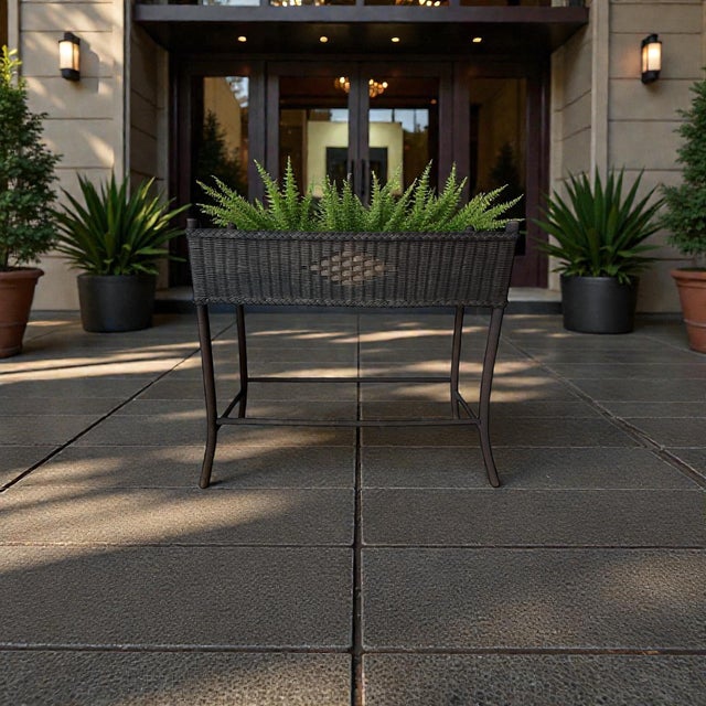 Antique Woven Hemp Plant Stand Wood Turned Spindle Legs For Sale - Image 12 of 15