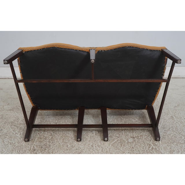 Vintage Mahogany Double Chair Back Settee W. Needlepoint Upholstery For Sale - Image 18 of 18