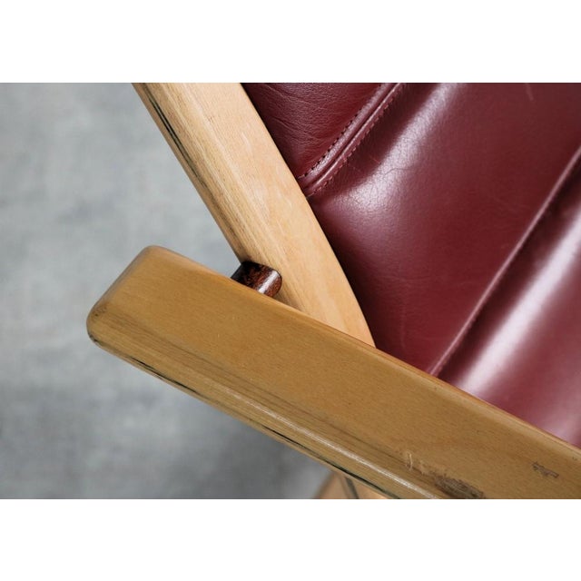 Maroon Armchair by Yngve Ekström for Swedese, 1970s For Sale - Image 8 of 11