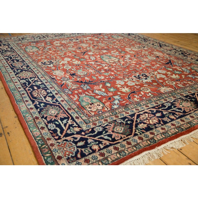 Textile Vintage Indian Bijar Design Carpet - 7'9" x 9'11" For Sale - Image 7 of 12