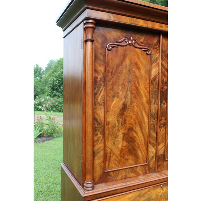 Antique Empire Linen Press Crafted by W. A. Willcocks of Guernsey For Sale - Image 15 of 18