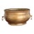 Large Vintage Hammered Brass Cauldron Planter With Rope Twist Rim For Sale