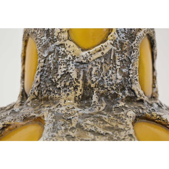 1970s Monumental Brutalist Style Ceramic Lamps by Pieri Tullio - a Pair For Sale - Image 4 of 8