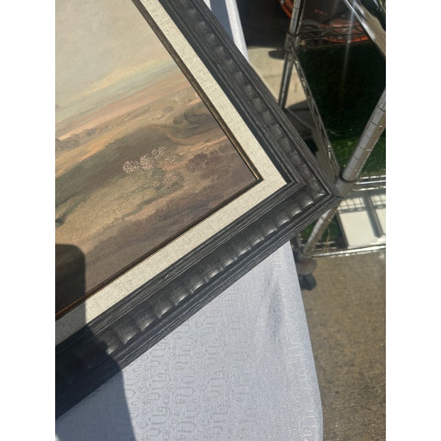 1990s Framed Black Horse on Mountain Top Print on Canvas, Signed by the Artist For Sale - Image 9 of 11