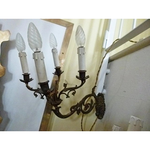 Single Bronze Wall Lamp, 1940s For Sale - Image 6 of 6